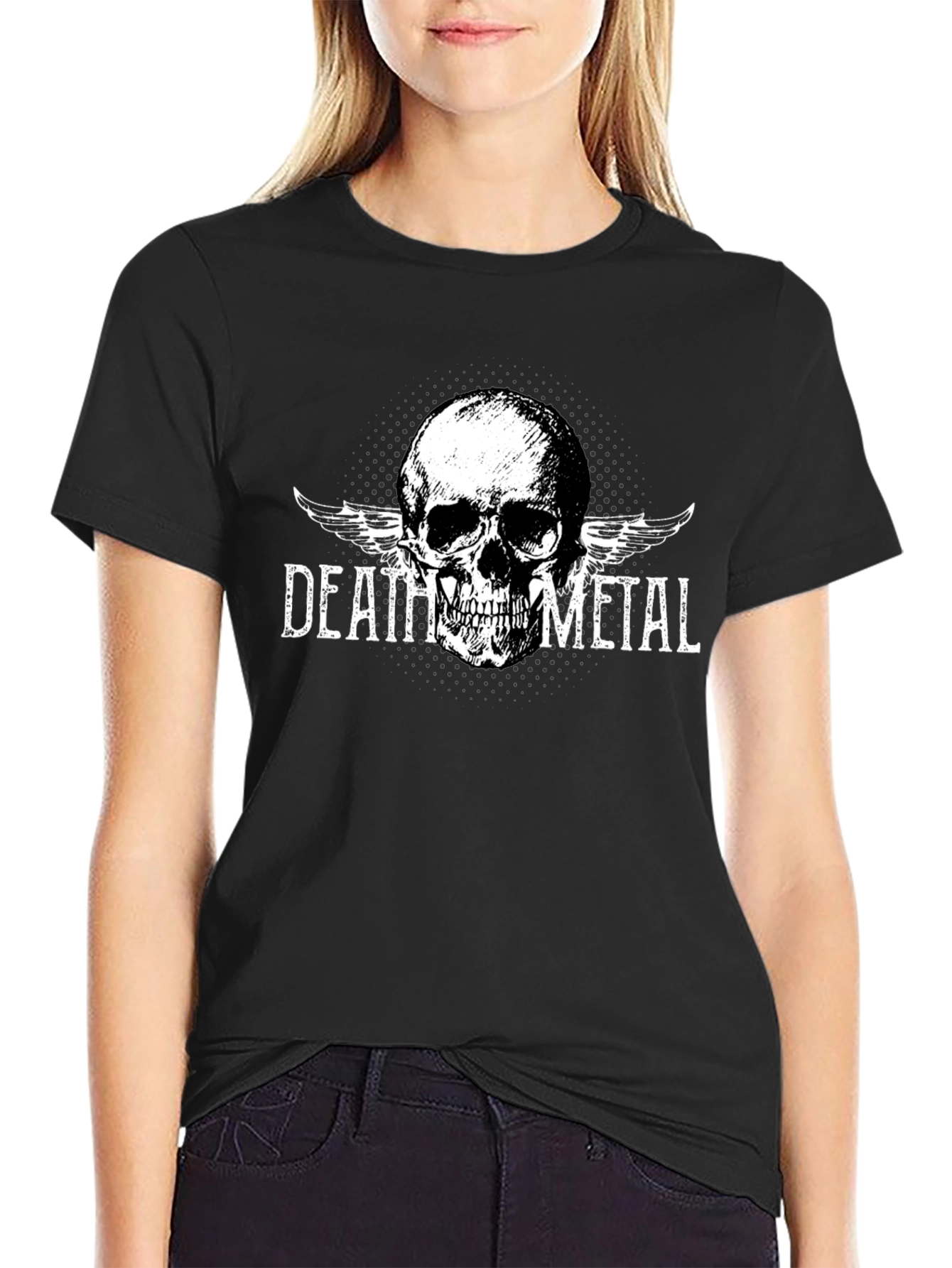 Death Metal Skull Graphic T-Shirt