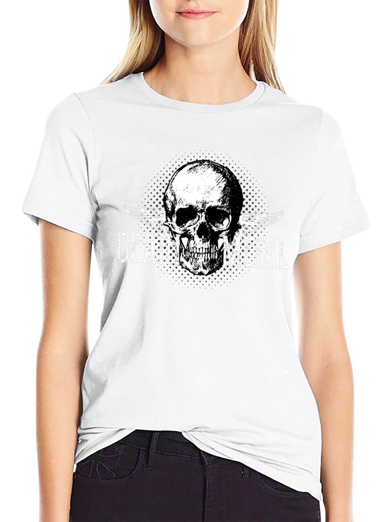 Death Metal Skull Graphic T-Shirt