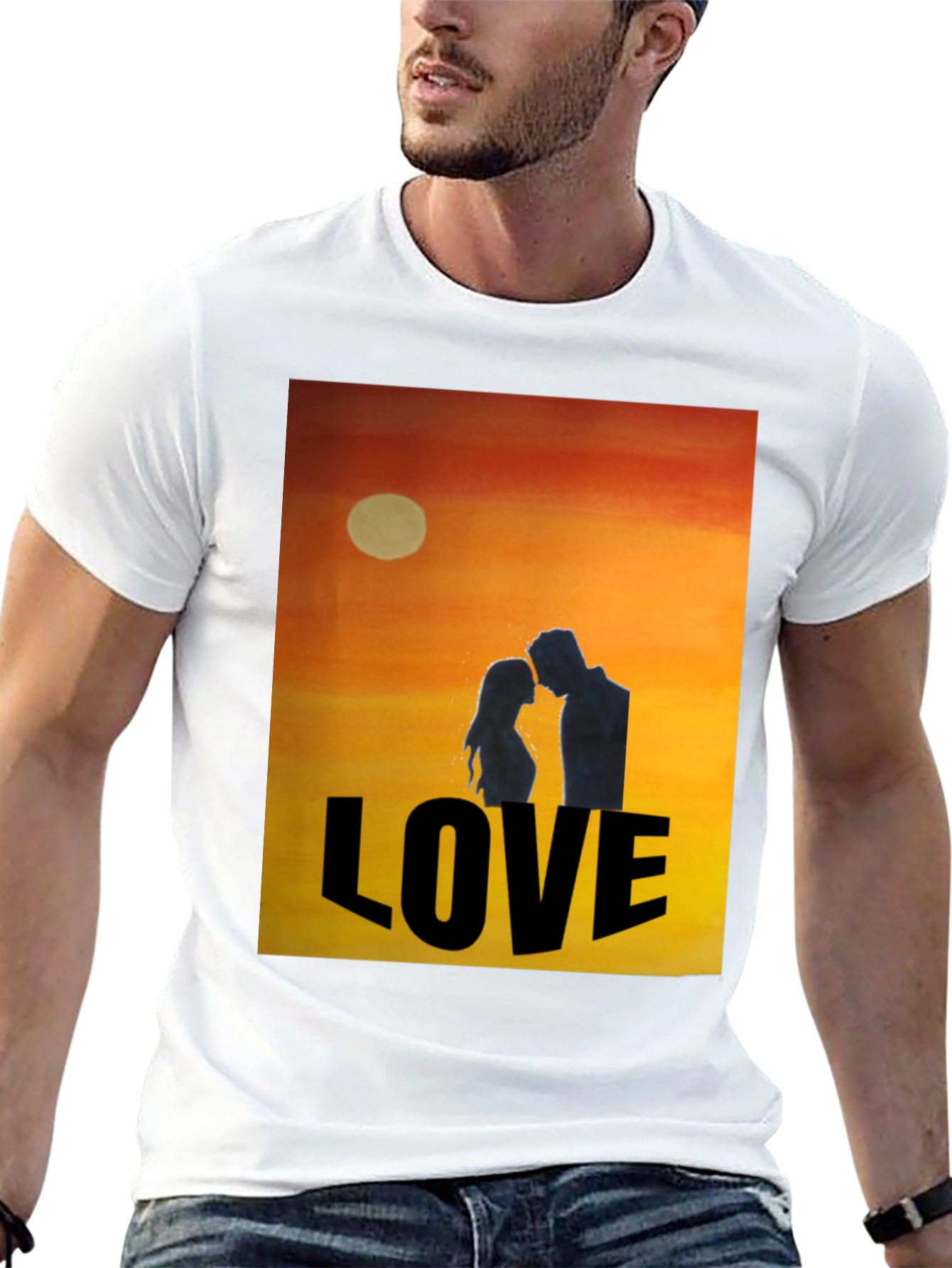 Love Sunset Graphic Tee - Stylish Black T-Shirt
