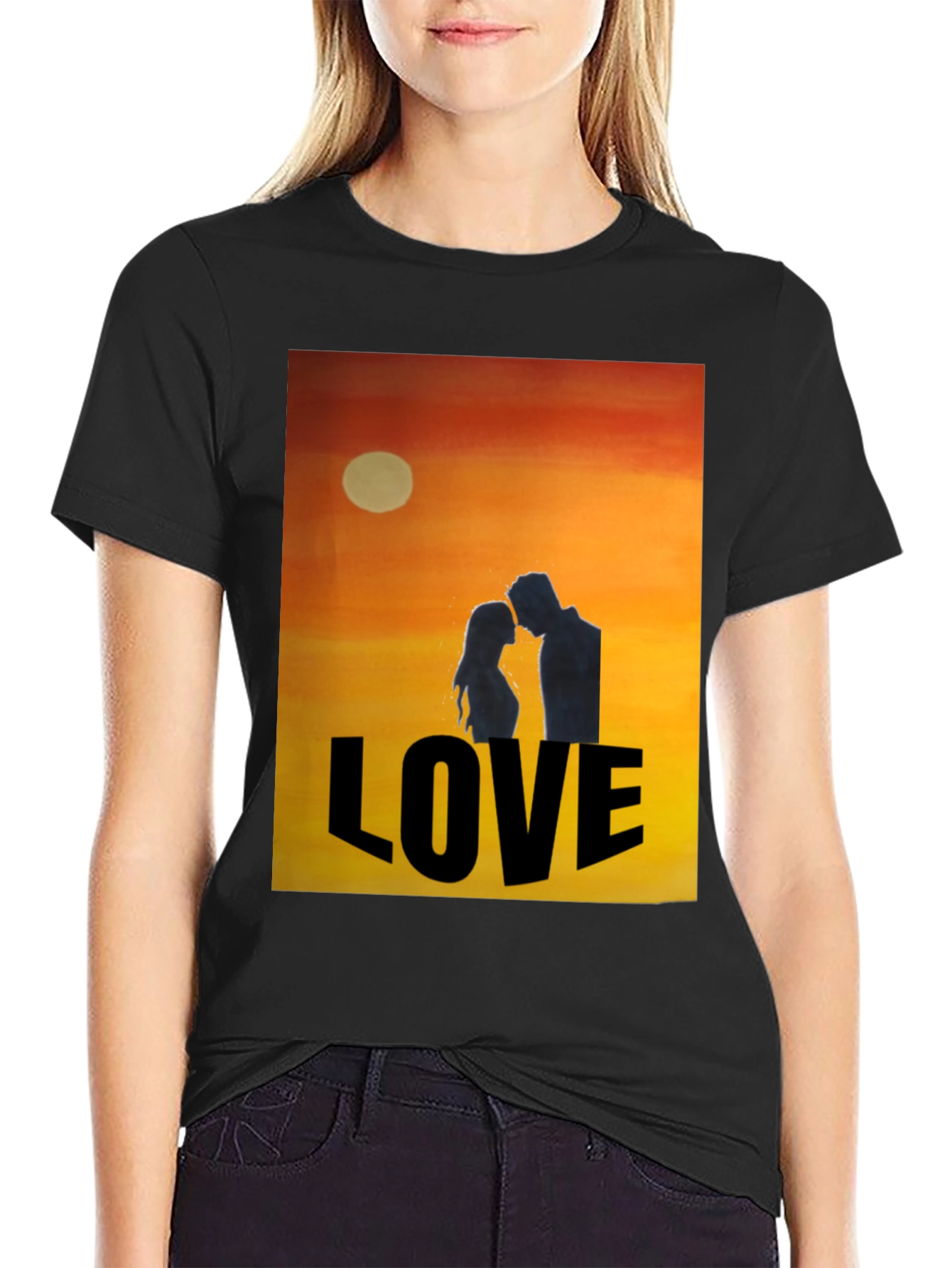 Love Sunset Graphic Tee - Stylish Black T-Shirt
