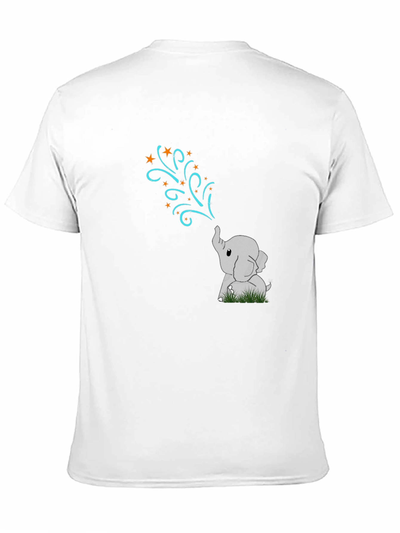Cute Elephant Stars Black T-Shirt