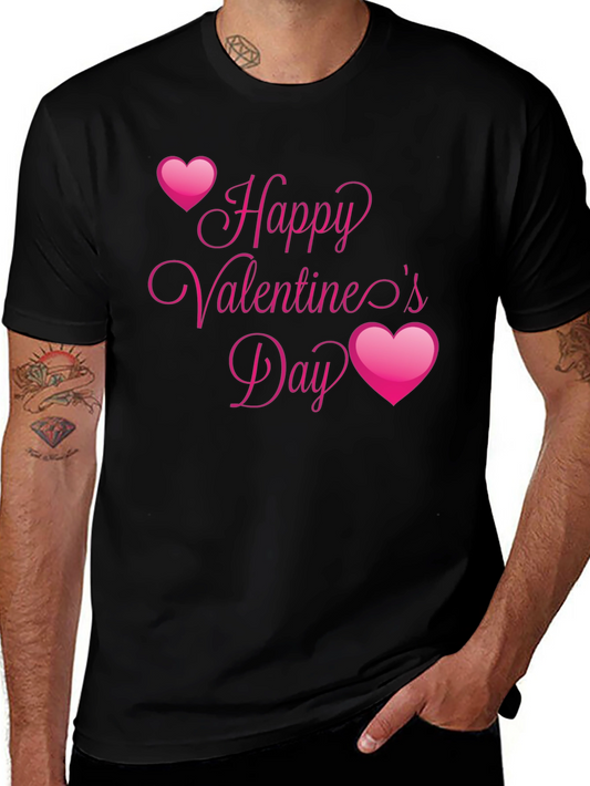 Happy Valentines Day Black T-Shirt