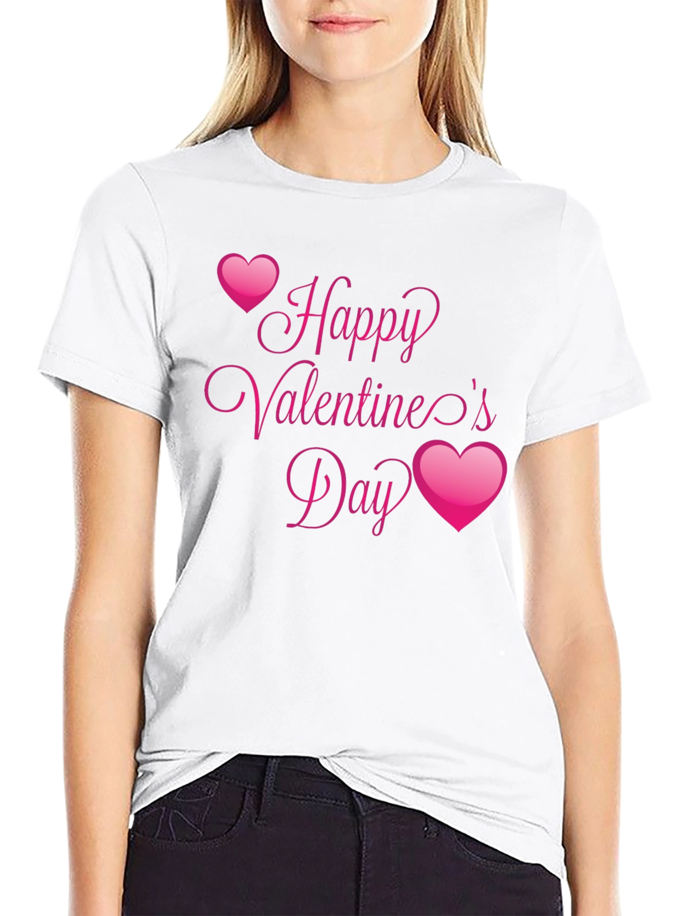 Happy Valentines Day Black T-Shirt