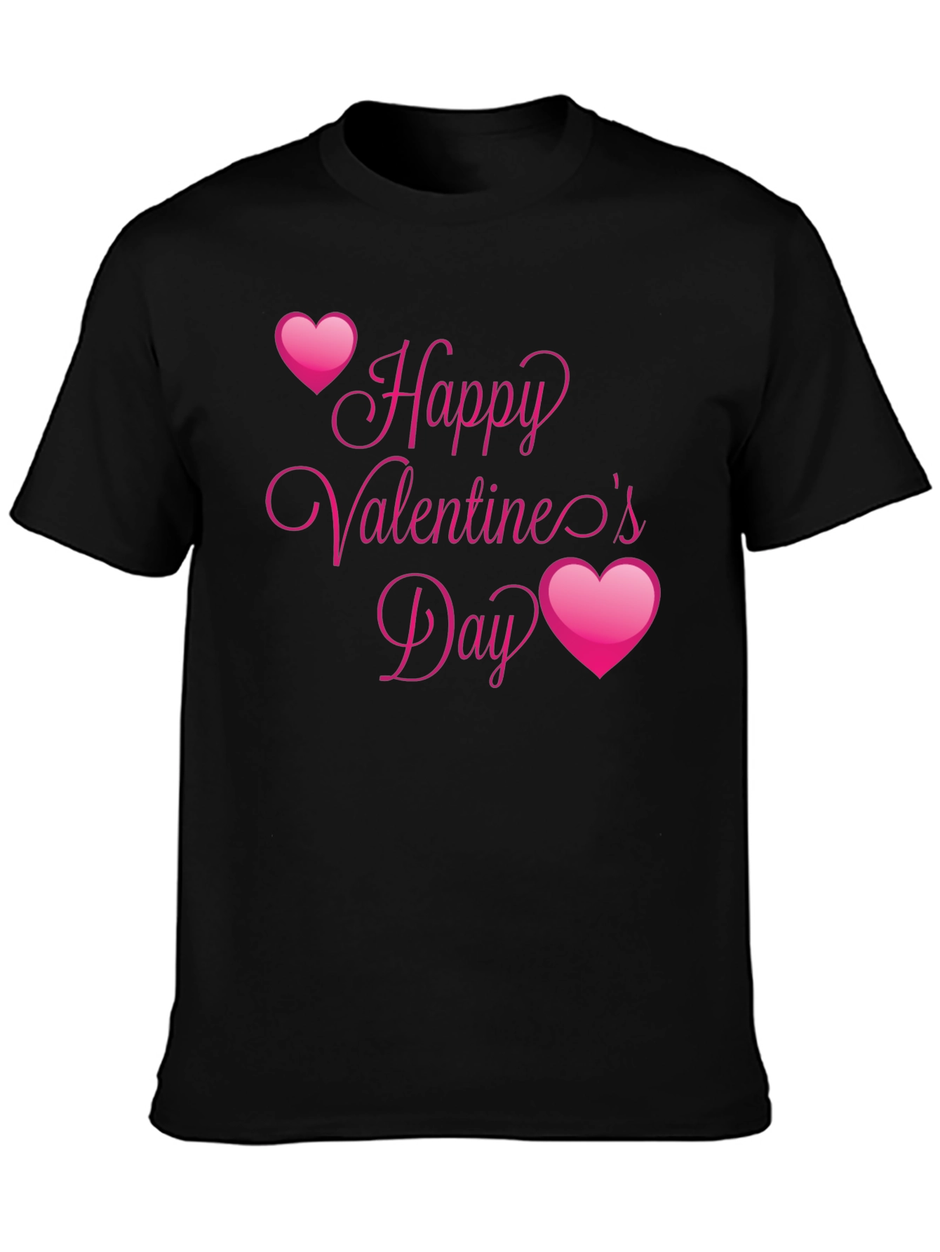 Happy Valentines Day Black T-Shirt