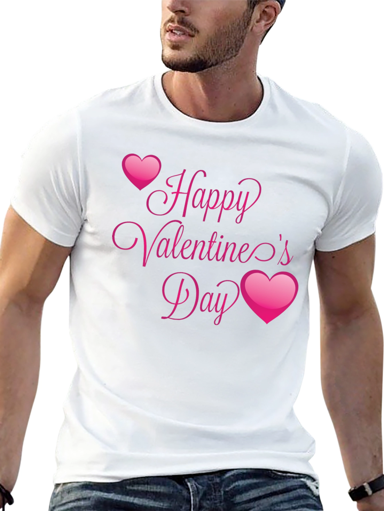 Happy Valentines Day Black T-Shirt