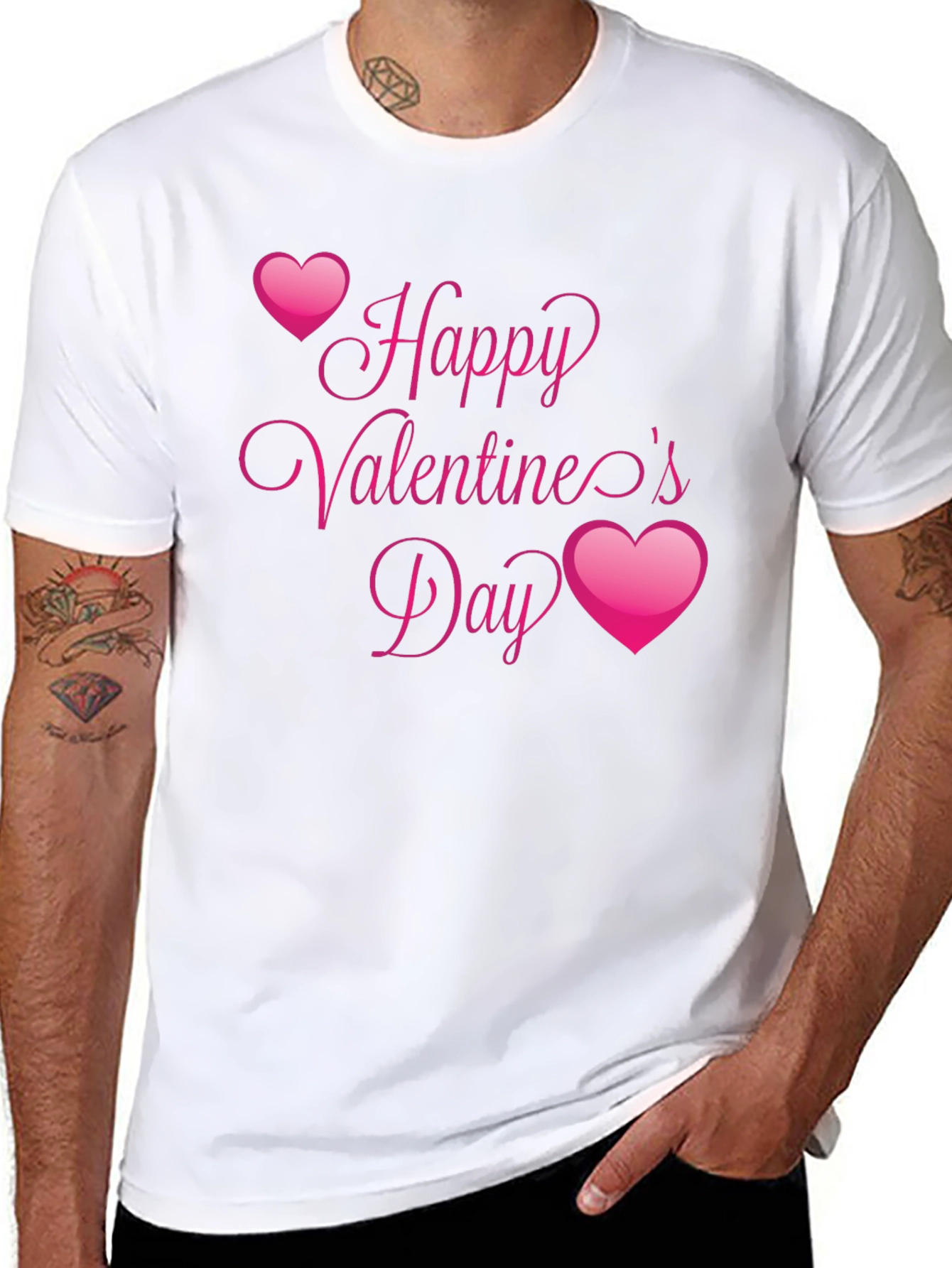 Happy Valentines Day Black T-Shirt
