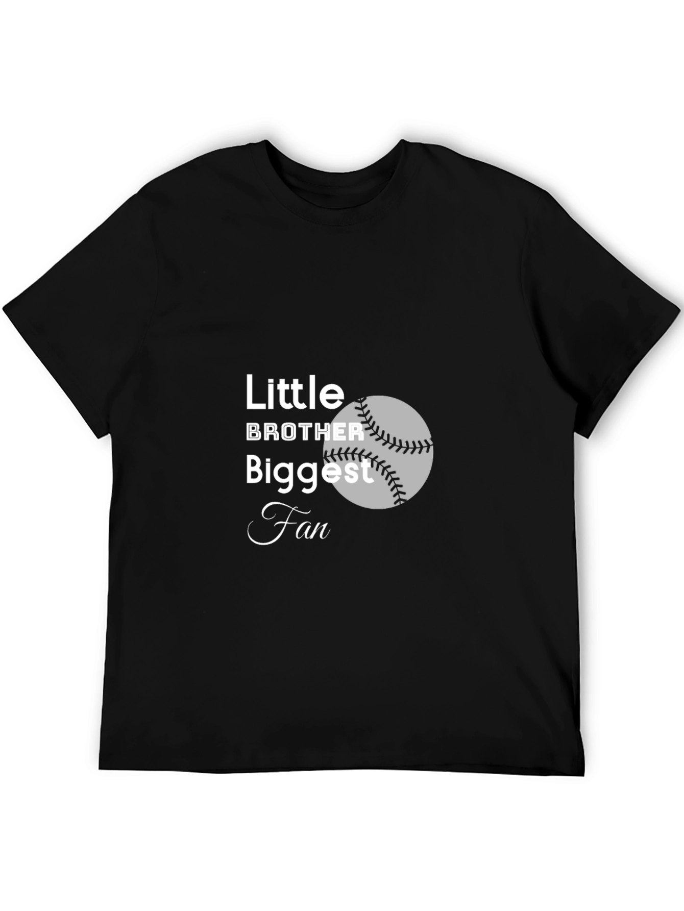 Little Brother Biggest Fan Baseball T-Shirt