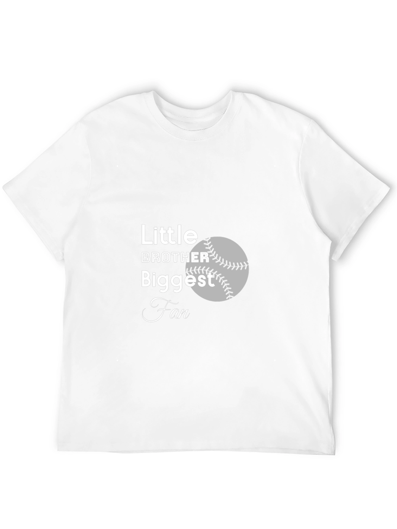 Little Brother Biggest Fan Baseball T-Shirt