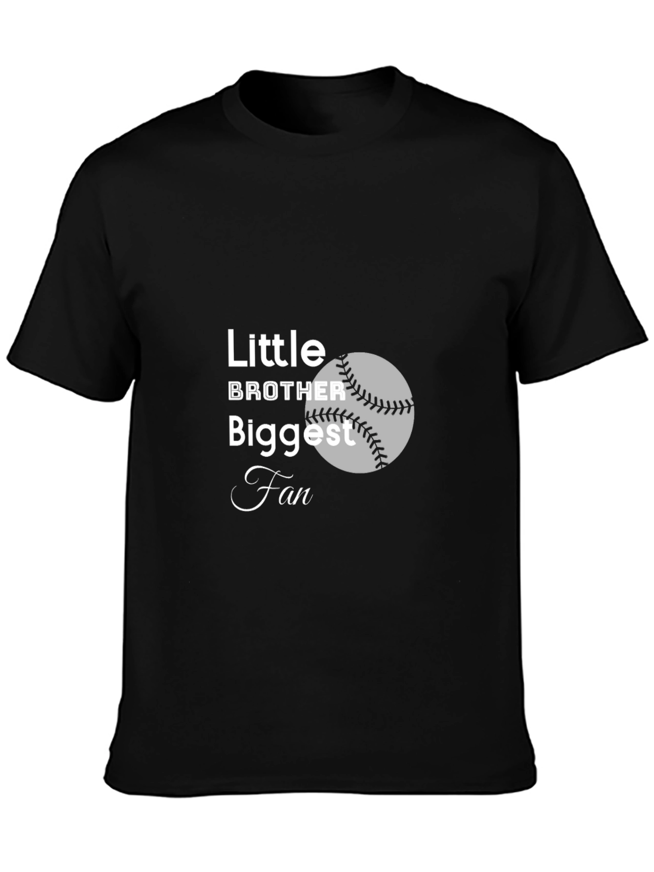 Little Brother Biggest Fan Baseball T-Shirt