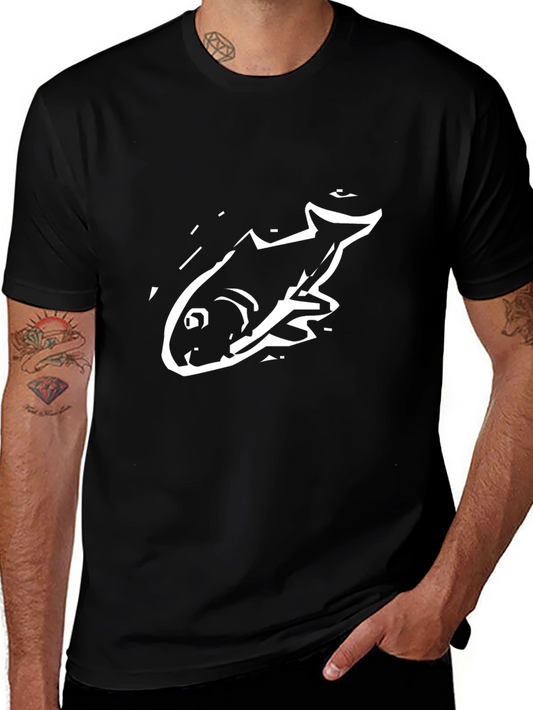 Cool Black Fish Graphic Tee for Men