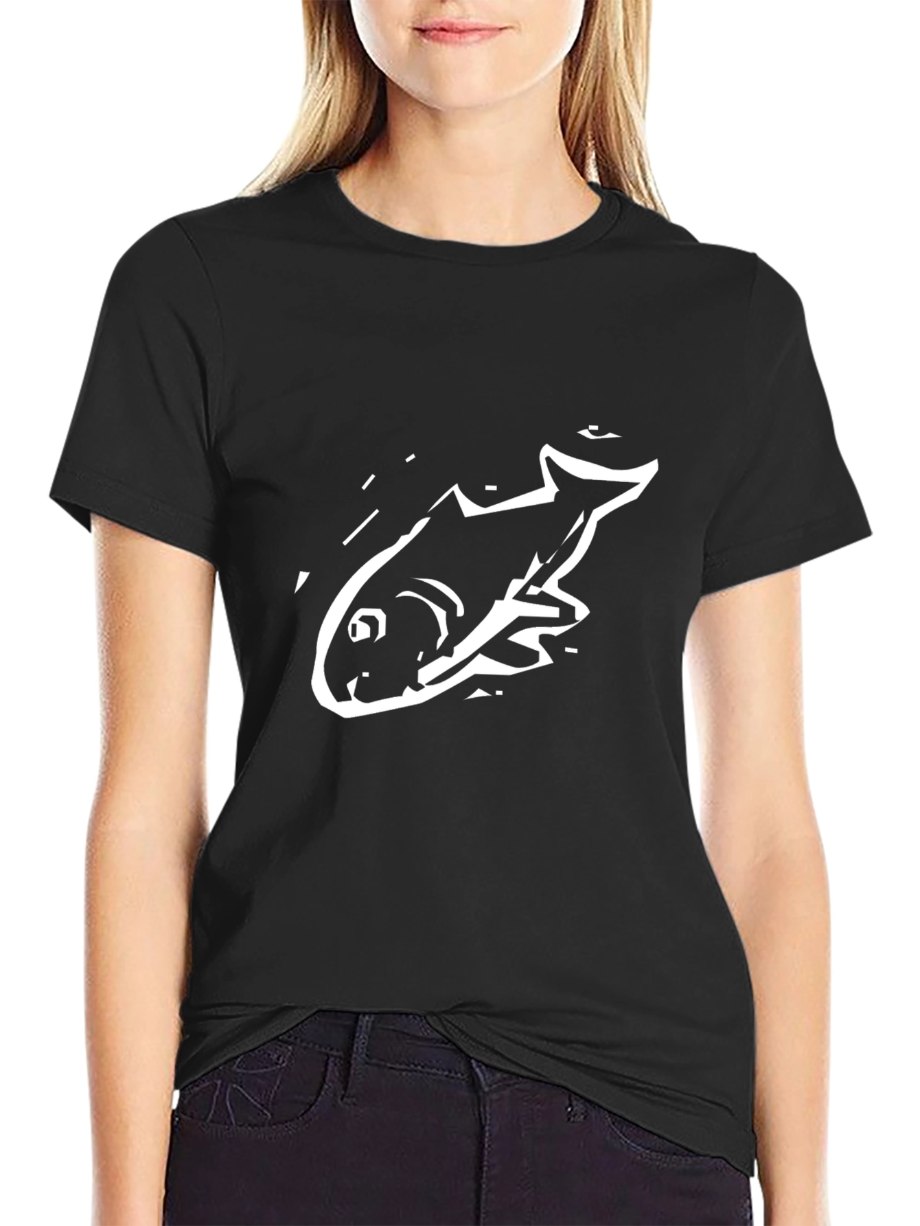 Cool Black Fish Graphic Tee for Men