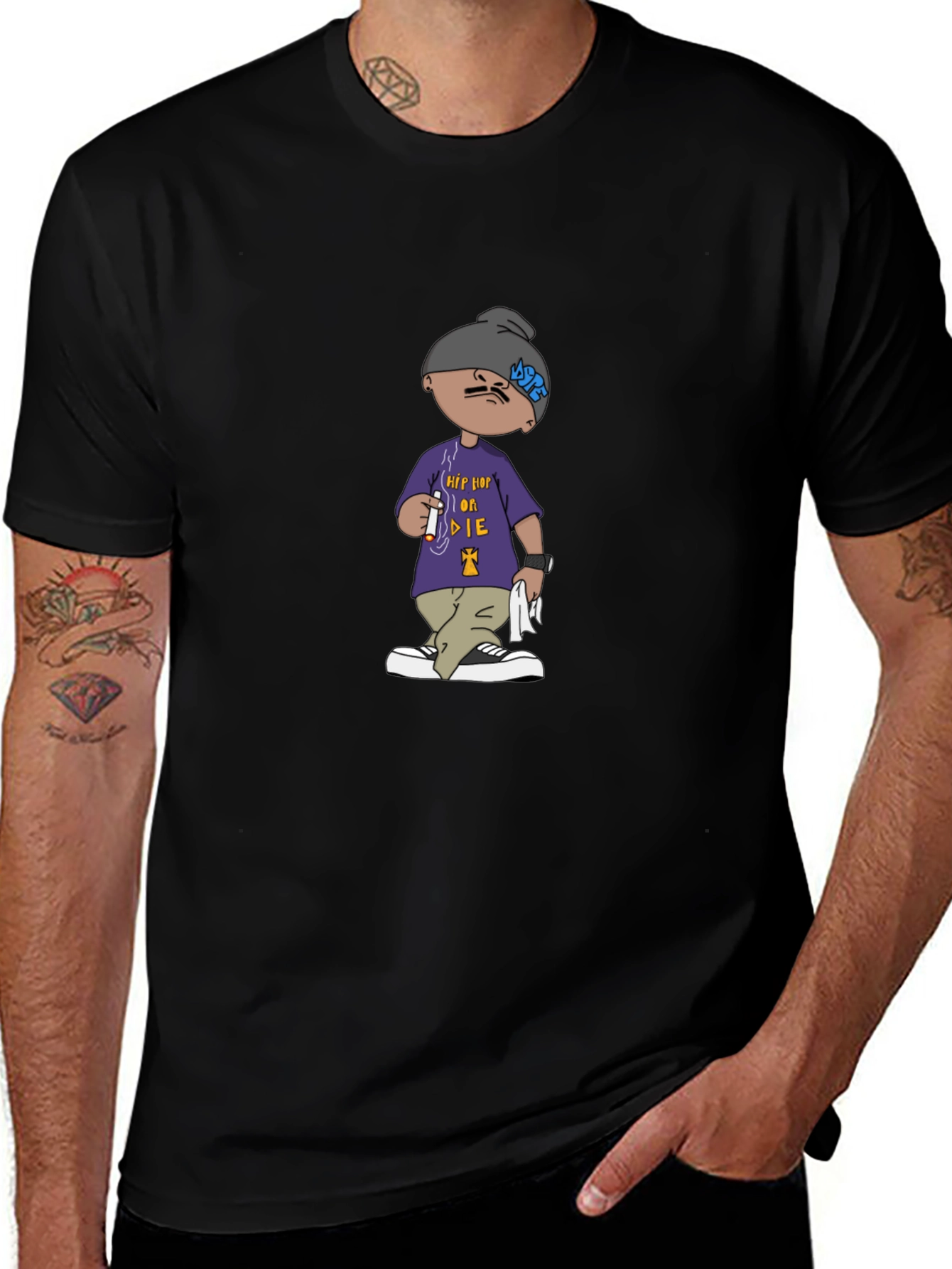 Hip Hop or Die Cartoon Graphic Tee