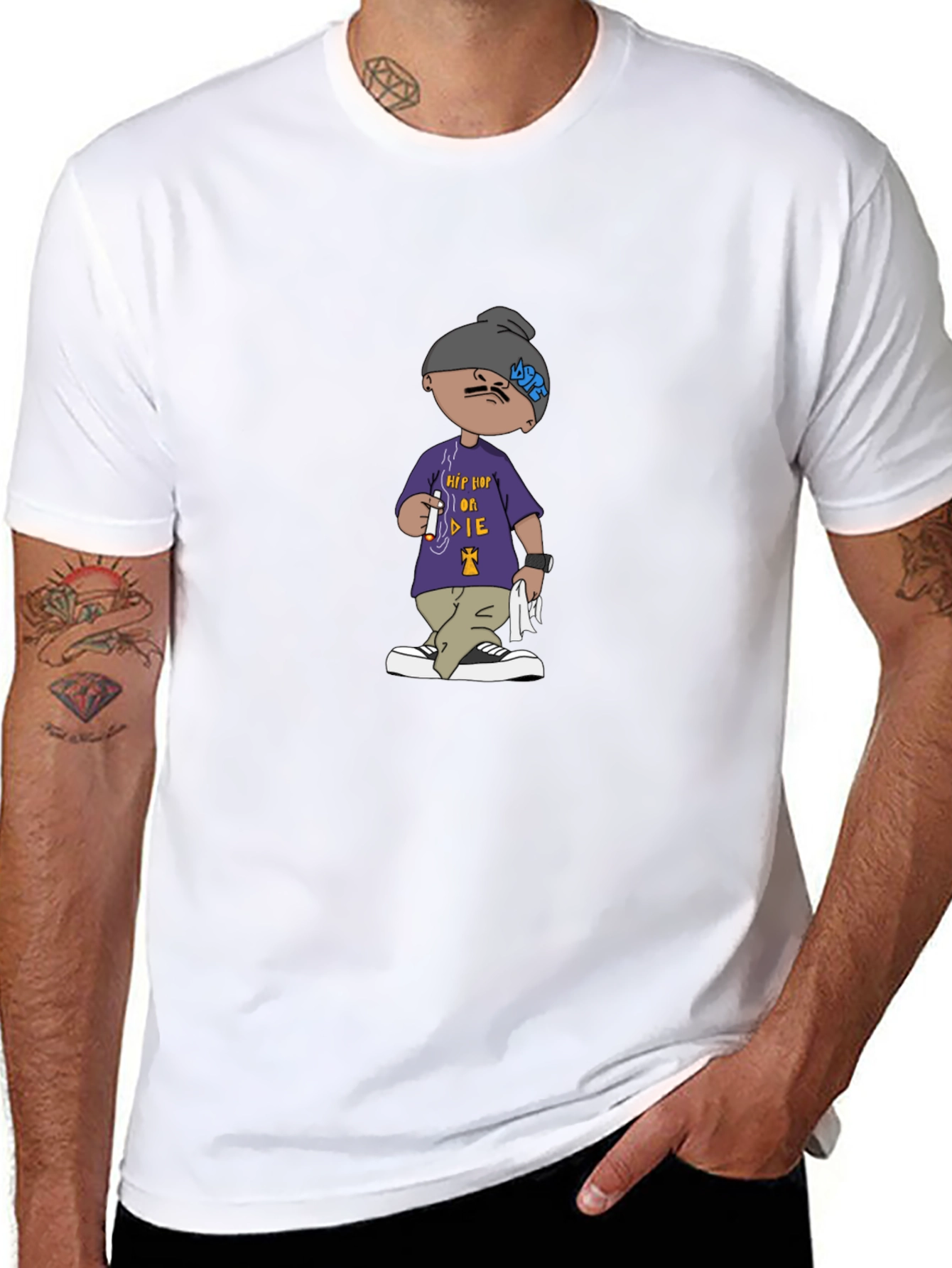 Hip Hop or Die Cartoon Graphic Tee