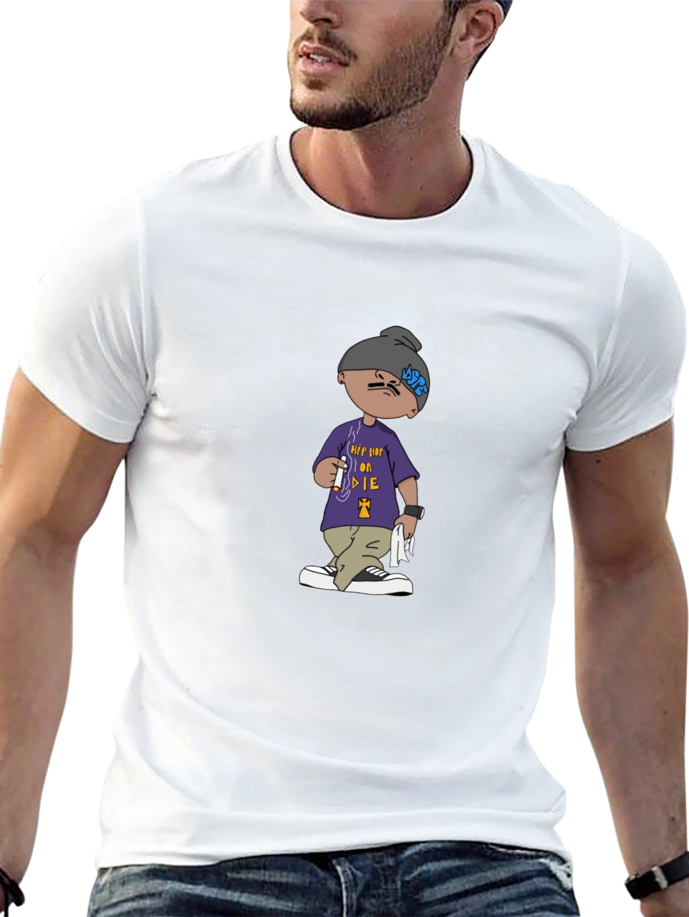 Hip Hop or Die Cartoon Graphic Tee