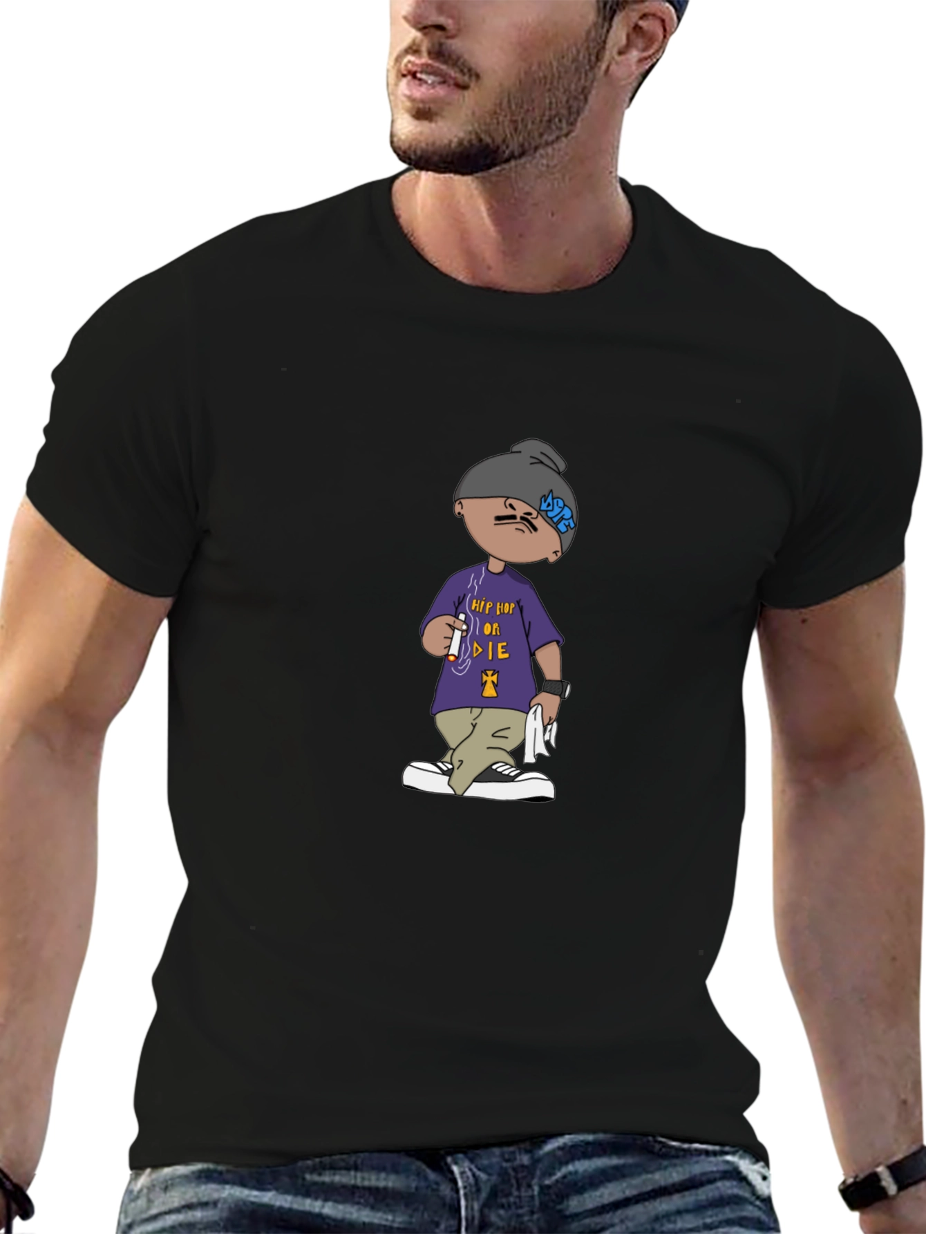 Hip Hop or Die Cartoon Graphic Tee