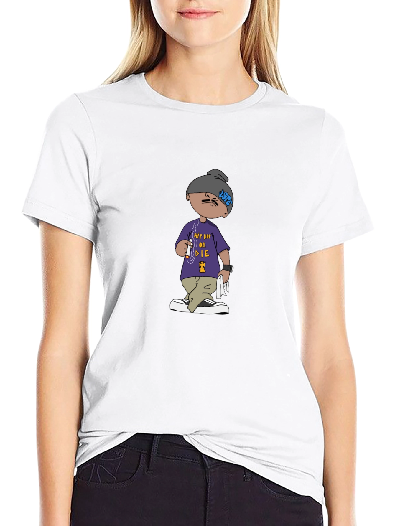 Hip Hop or Die Cartoon Graphic Tee