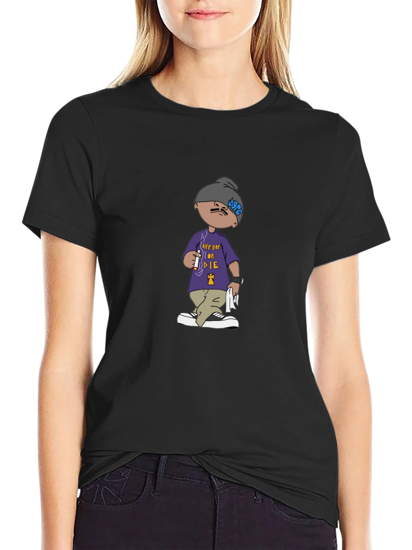 Hip Hop or Die Cartoon Graphic Tee
