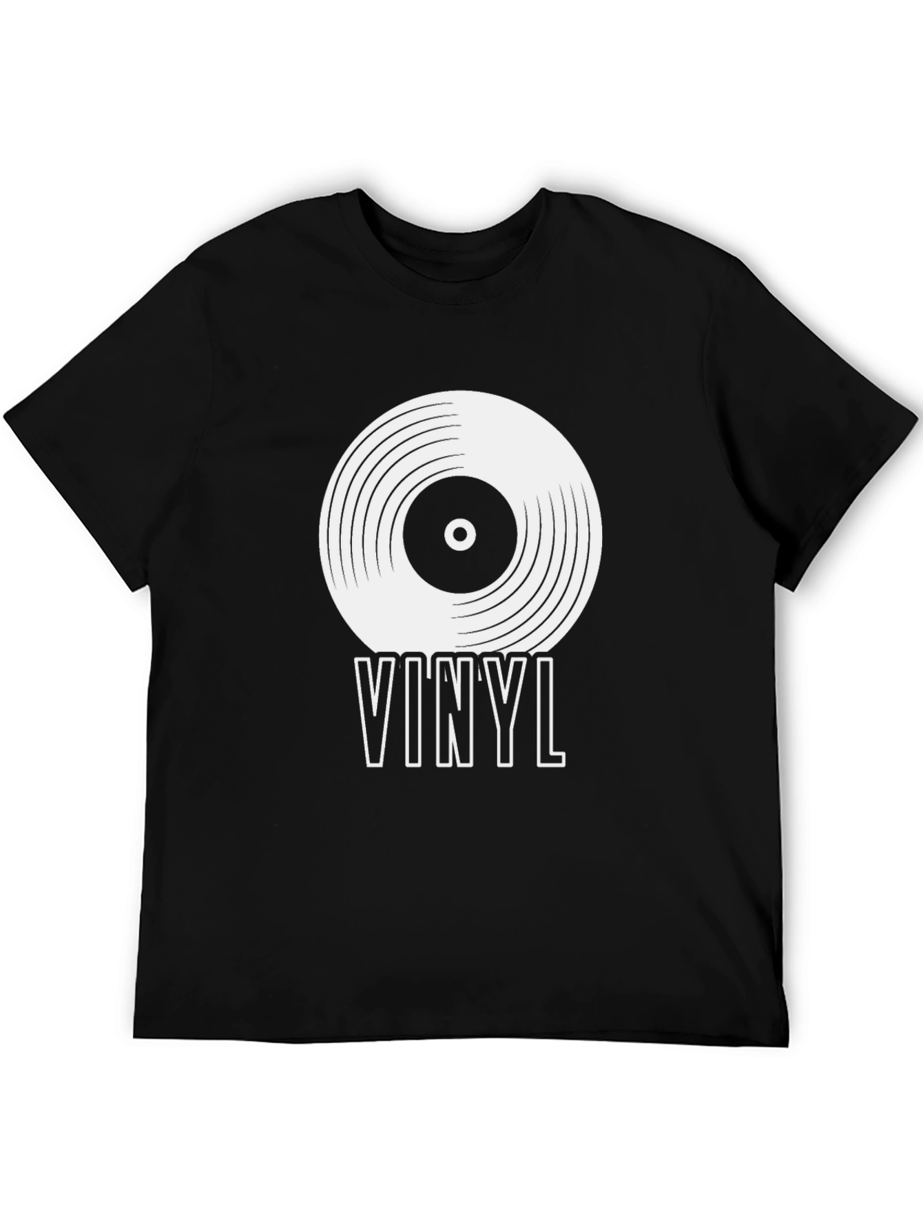 Vinyl Record Graphic Tee - Black