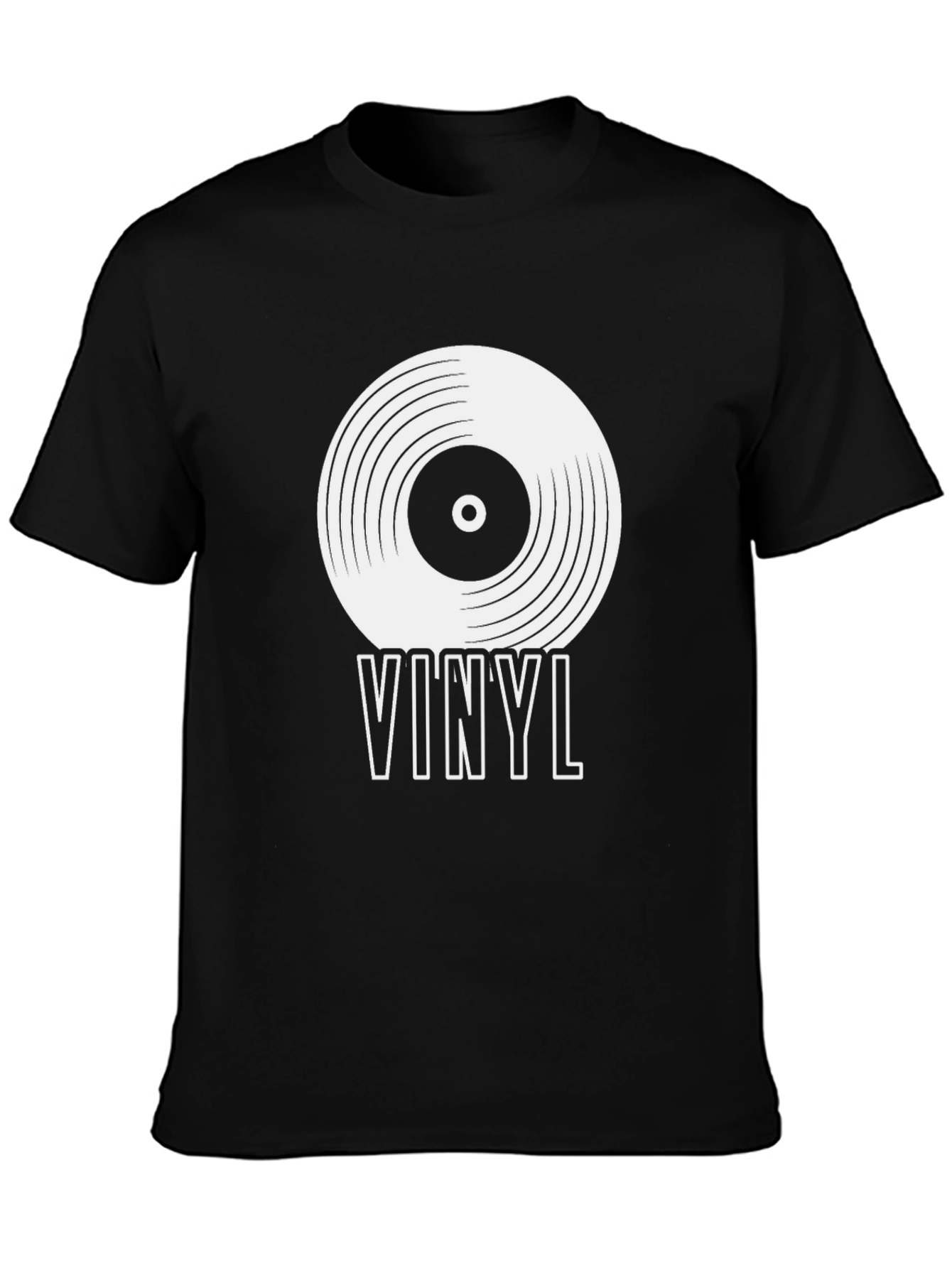 Vinyl Record Graphic Tee - Black