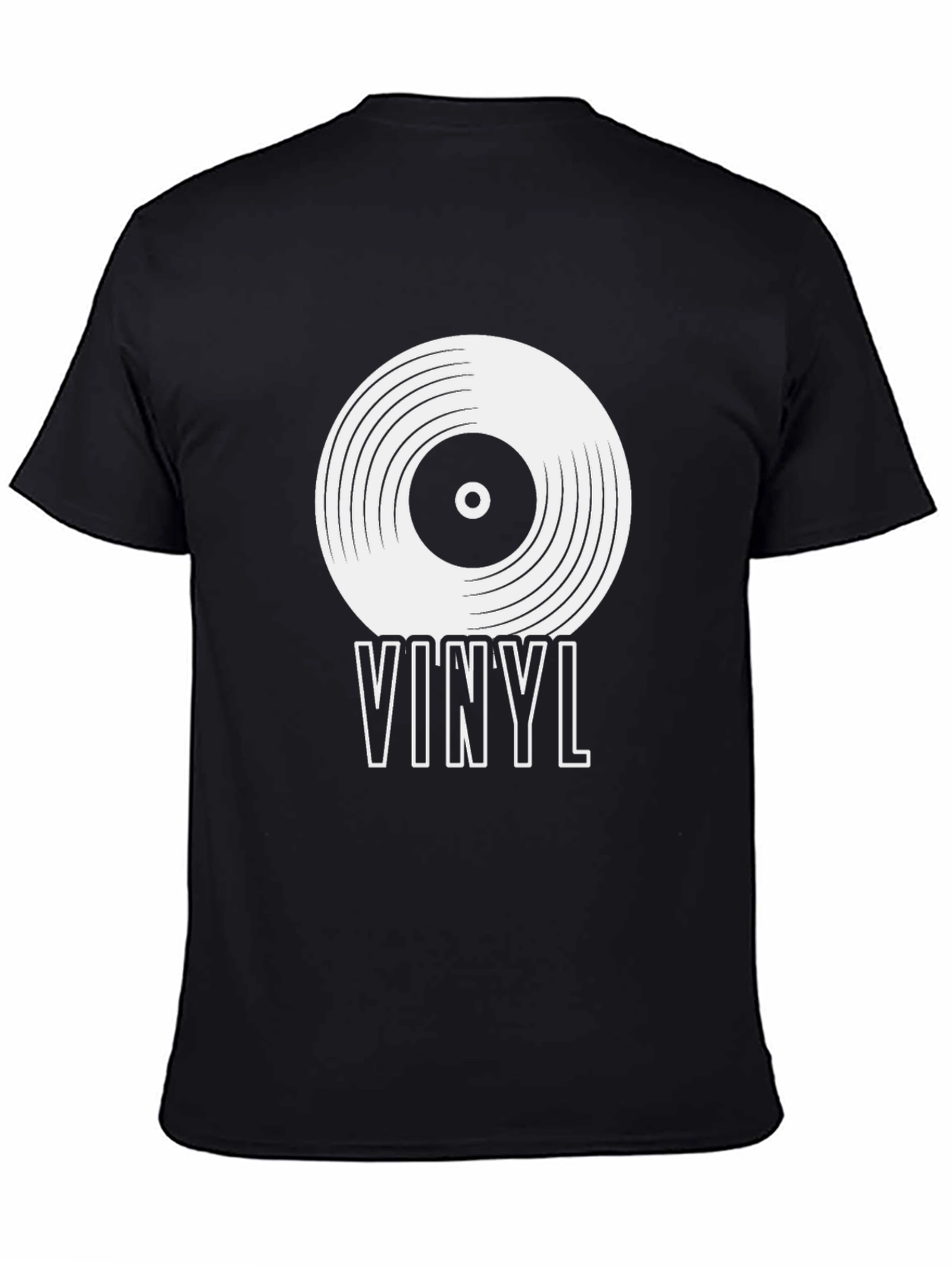 Vinyl Record Graphic Tee - Black