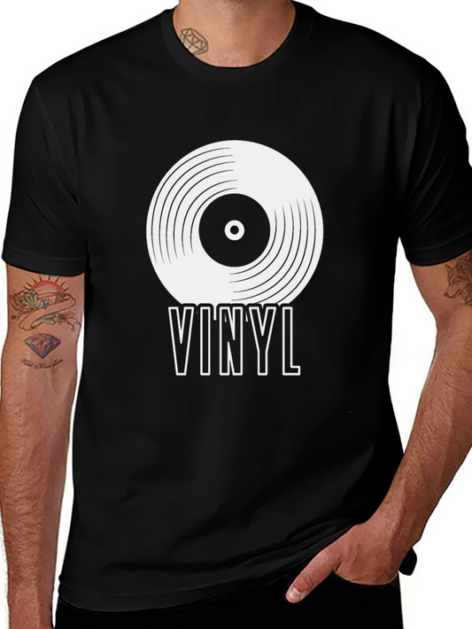 Vinyl Record Graphic Tee - Black