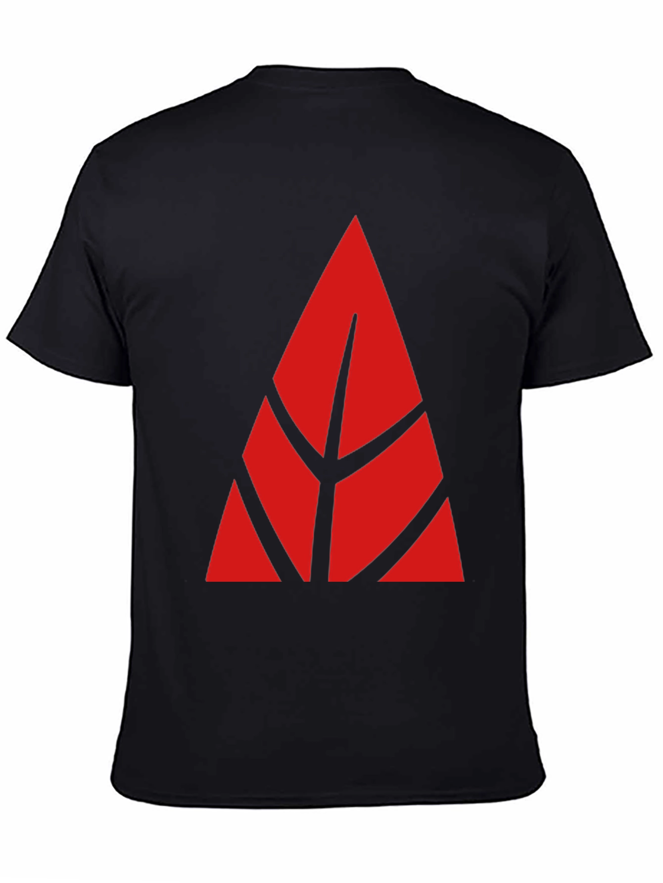 Geometric Red Design Black T-Shirt