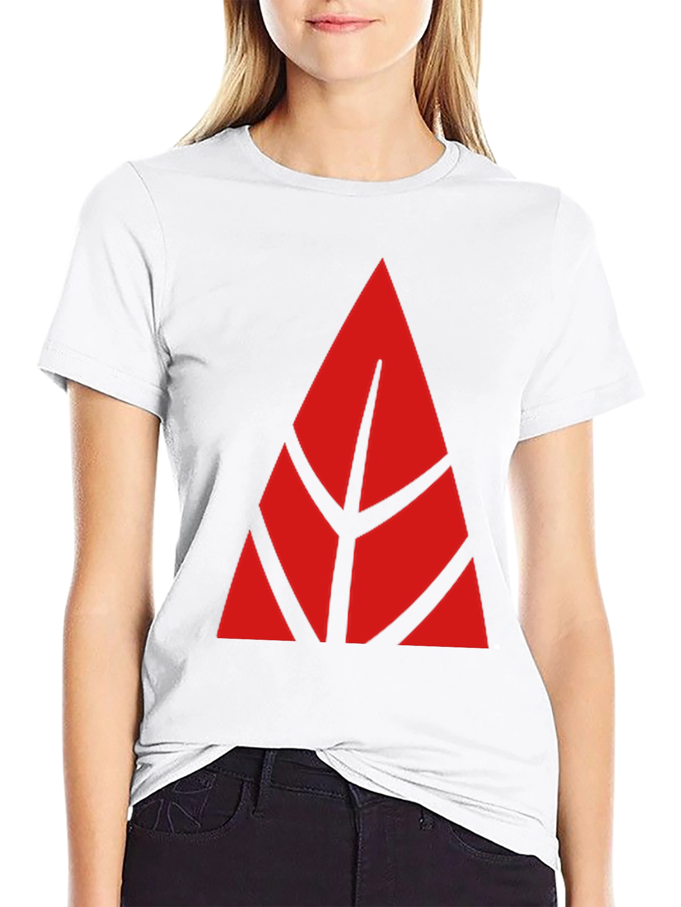 Geometric Red Design Black T-Shirt