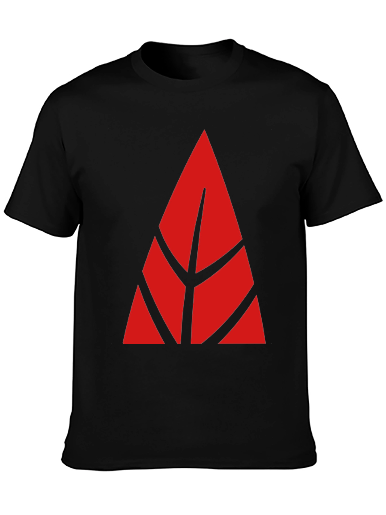Geometric Red Design Black T-Shirt
