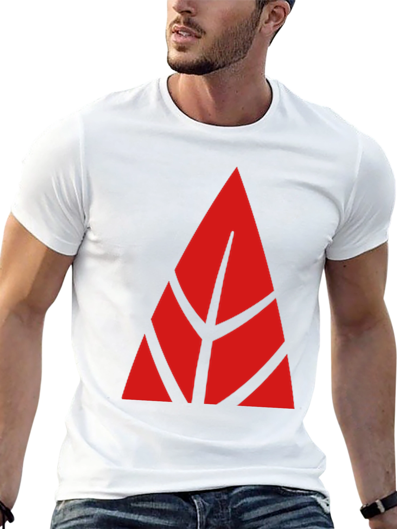 Geometric Red Design Black T-Shirt
