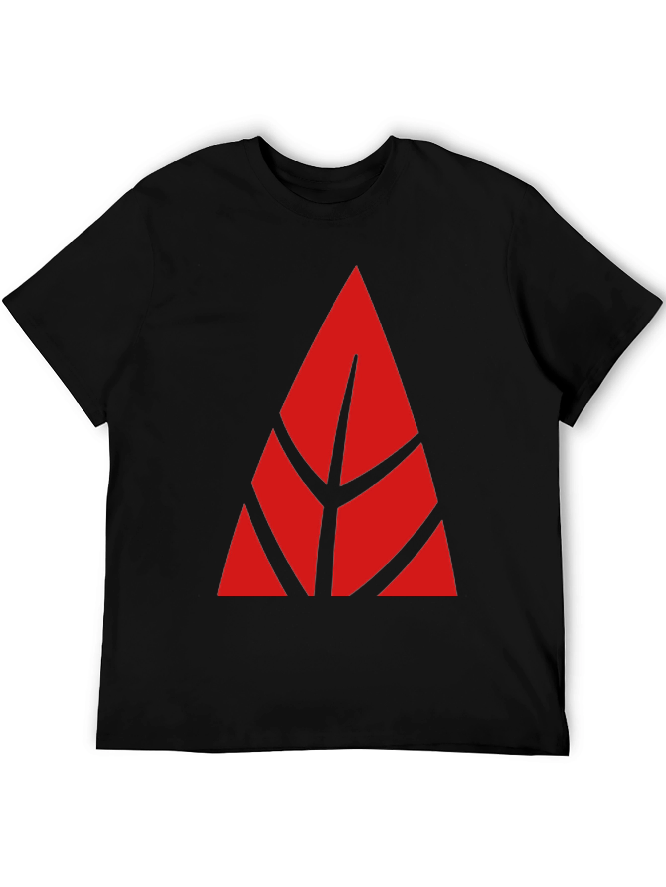 Geometric Red Design Black T-Shirt
