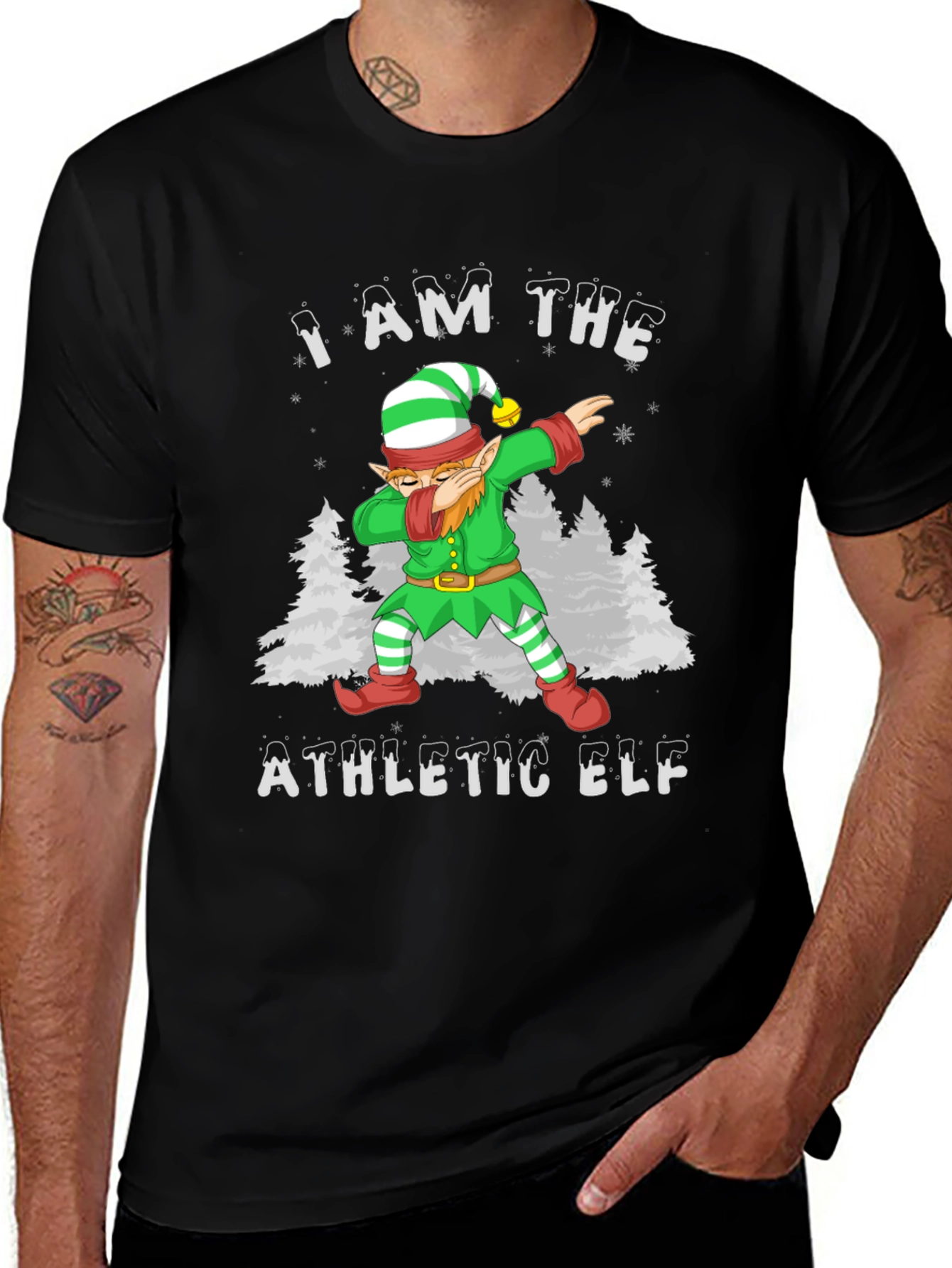 Athletic Elf Christmas Holiday T-Shirt