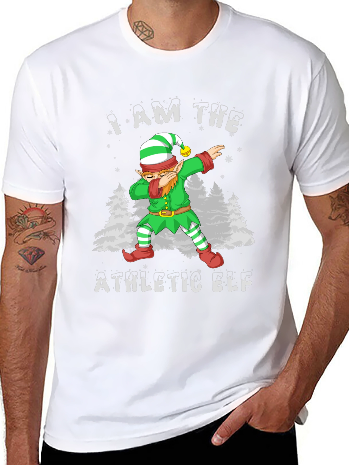 Athletic Elf Christmas Holiday T-Shirt