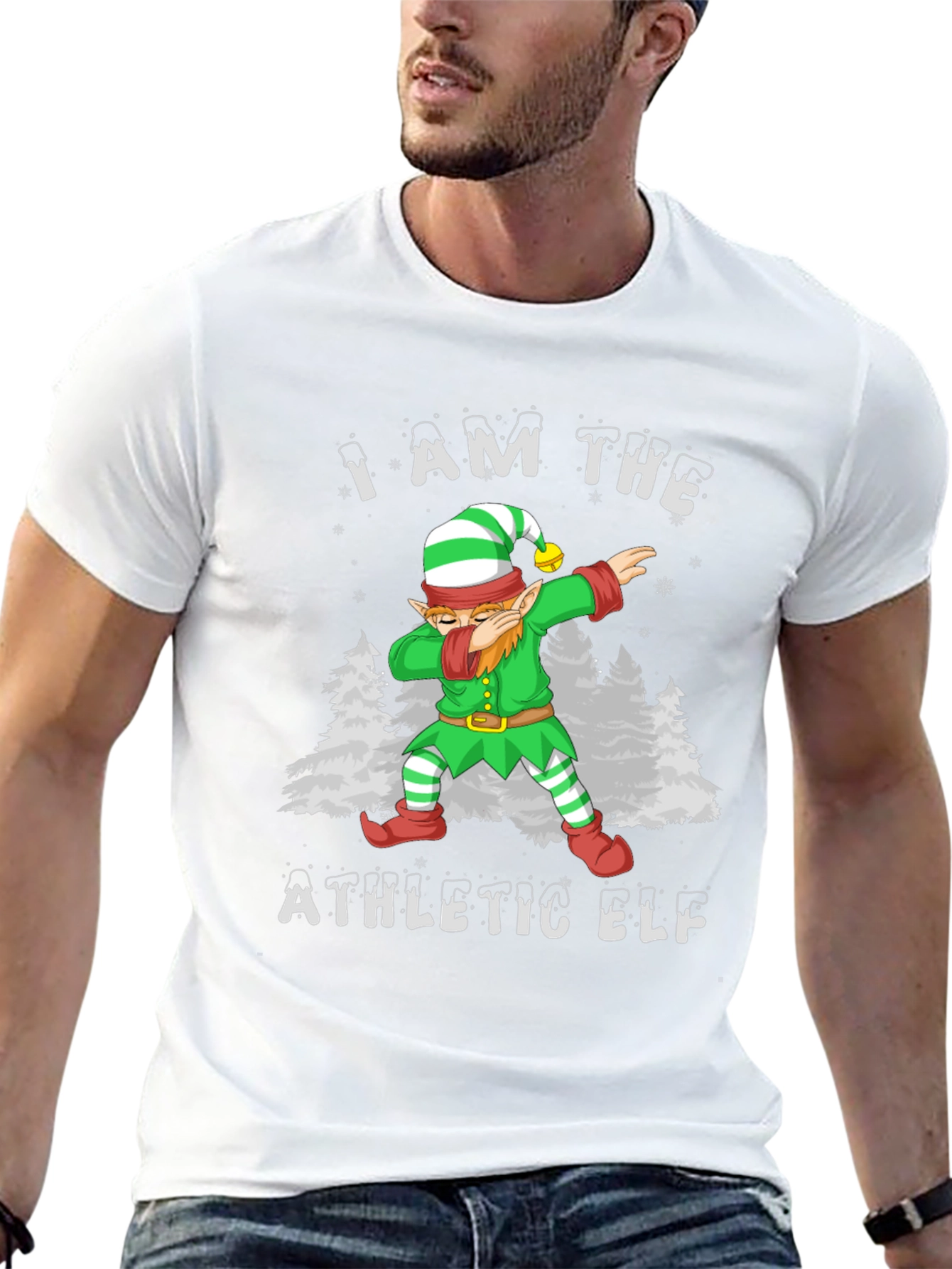 Athletic Elf Christmas Holiday T-Shirt