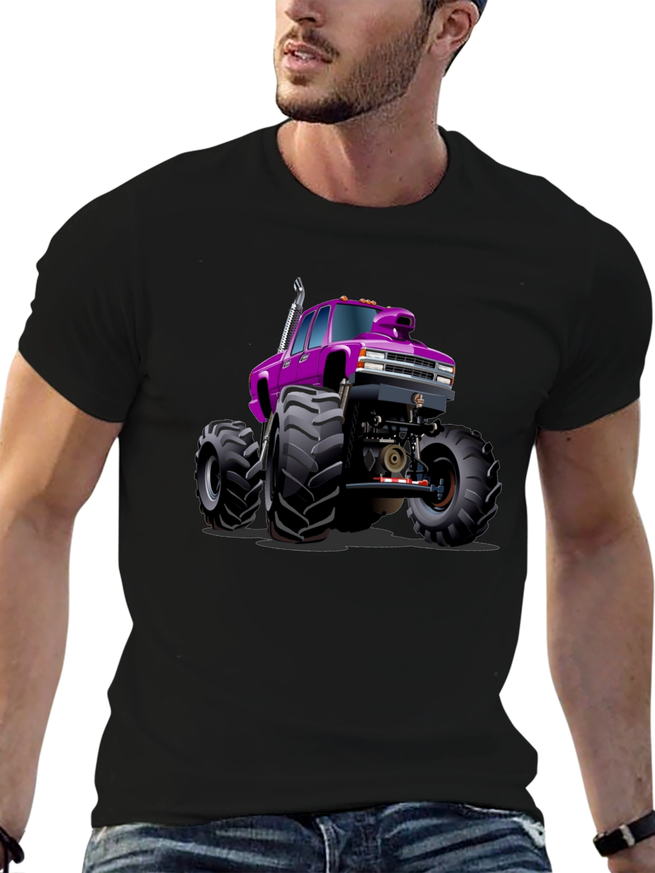 Monster Truck Graphic Tee - Bold Black Cotton