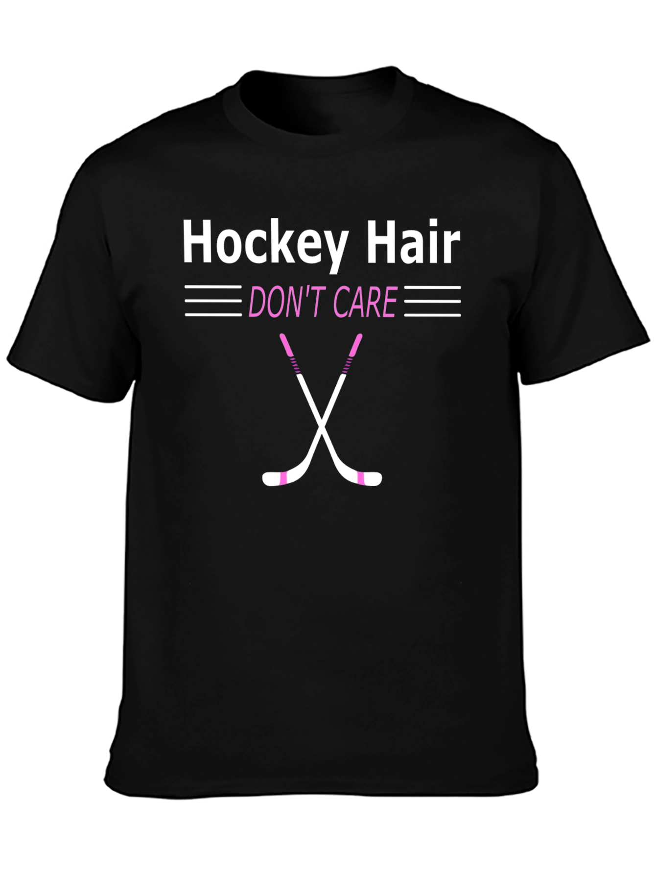 Hockey Hair Dont Care Graphic Tee