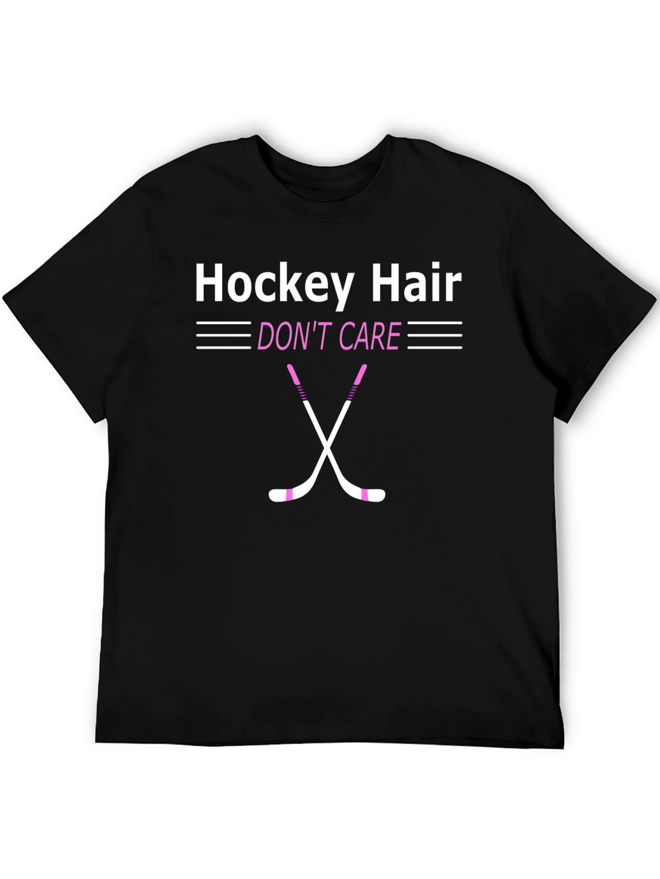 Hockey Hair Dont Care Graphic Tee