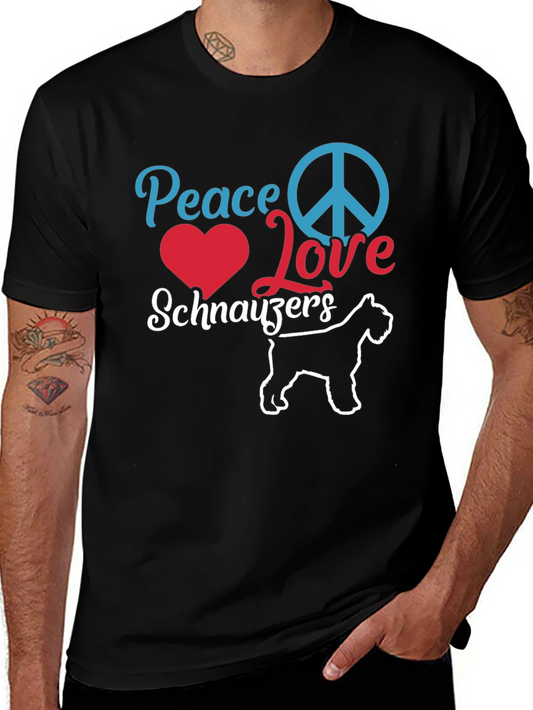 Peace Love Schnauzers Black T-Shirt