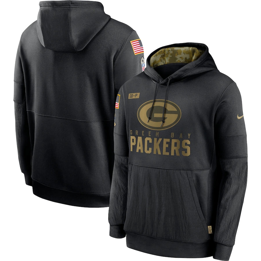 Men's Green Bay Packers NFL 2020 Salute to Service Hoodie1 Black