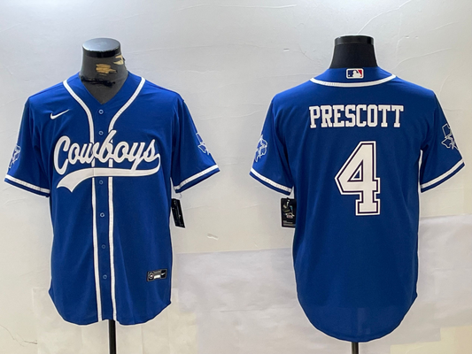 Men's Dallas Cowboys Dak Prescott #4 Royal Game Jerseys