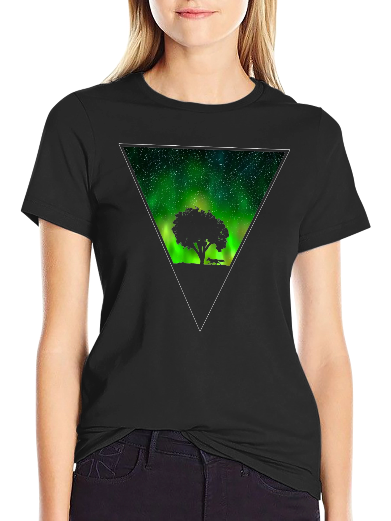Aurora Tree Graphic Tee - Mens Black T-Shirt