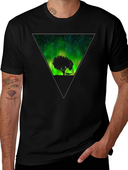 Aurora Tree Graphic Tee - Mens Black T-Shirt