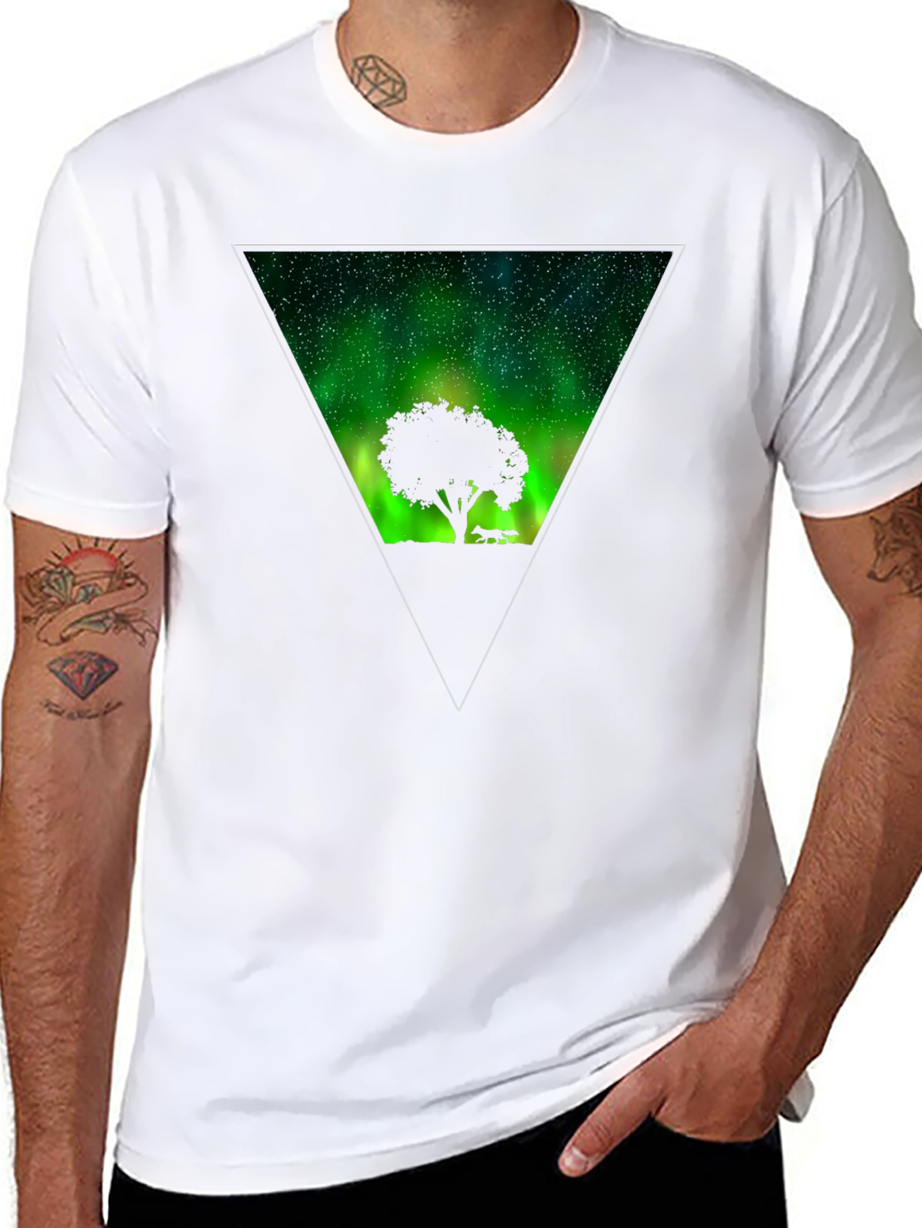 Aurora Tree Graphic Tee - Mens Black T-Shirt