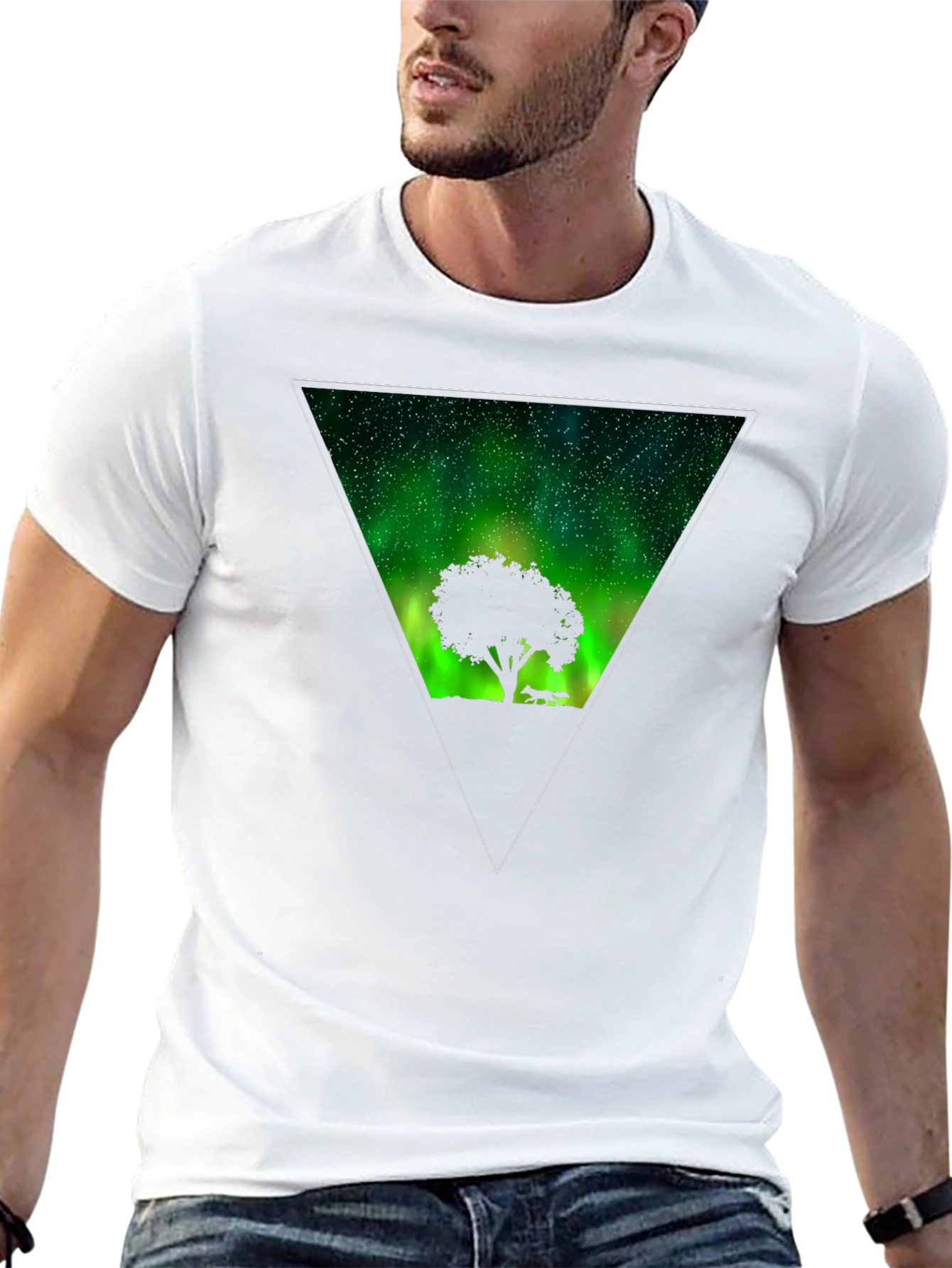 Aurora Tree Graphic Tee - Mens Black T-Shirt