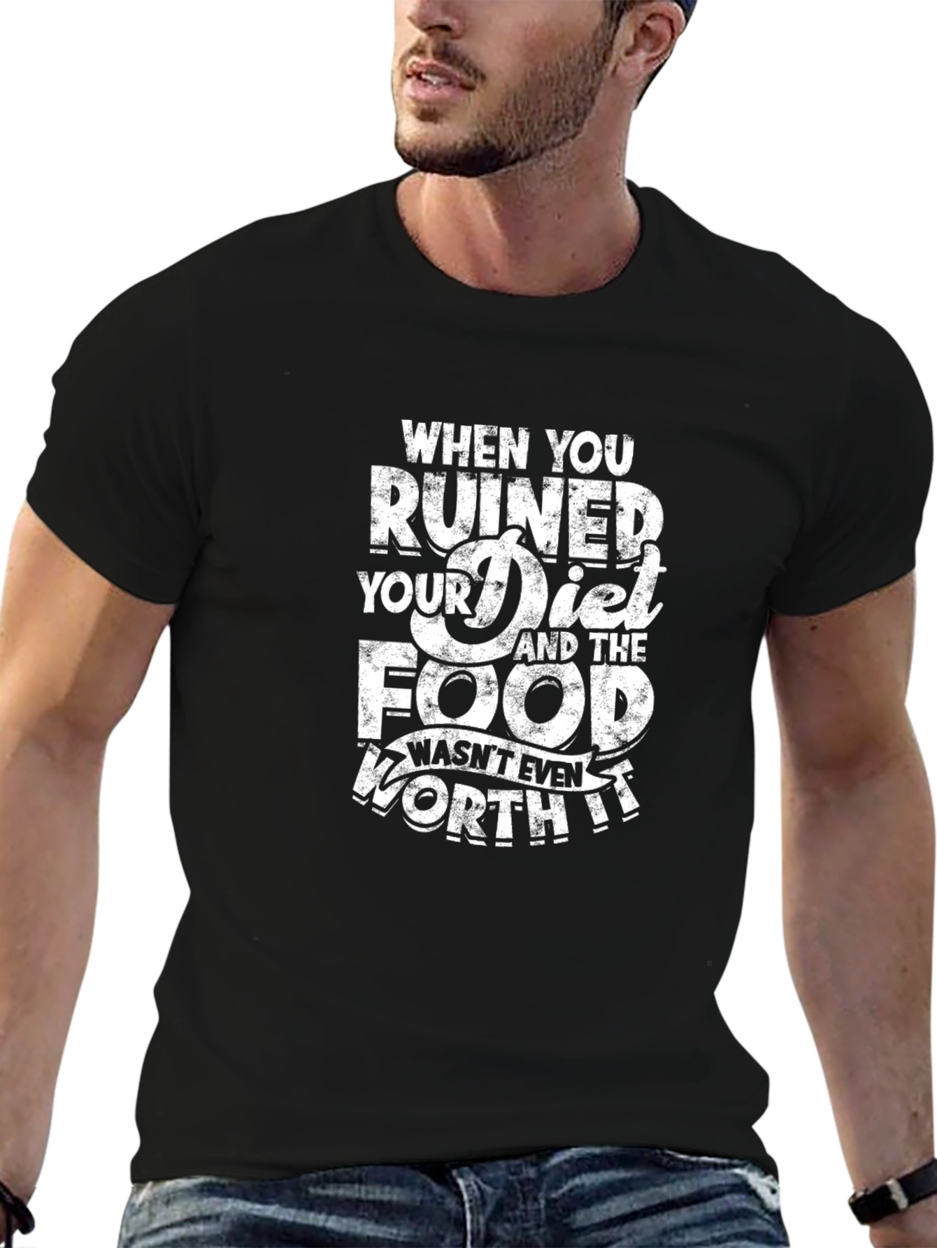 Diet Ruined Food Worth It Graphic Tee