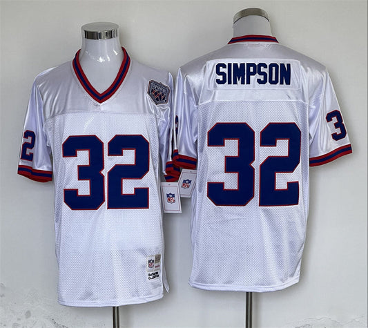 Men's Buffalo Bills OJ Simpson Mitchell & Ness White Legacy Replica Player Jerseys