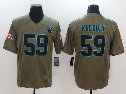 Men's Carolina Panthers Luke Kuechly #59 Brown Game Player Jerseys