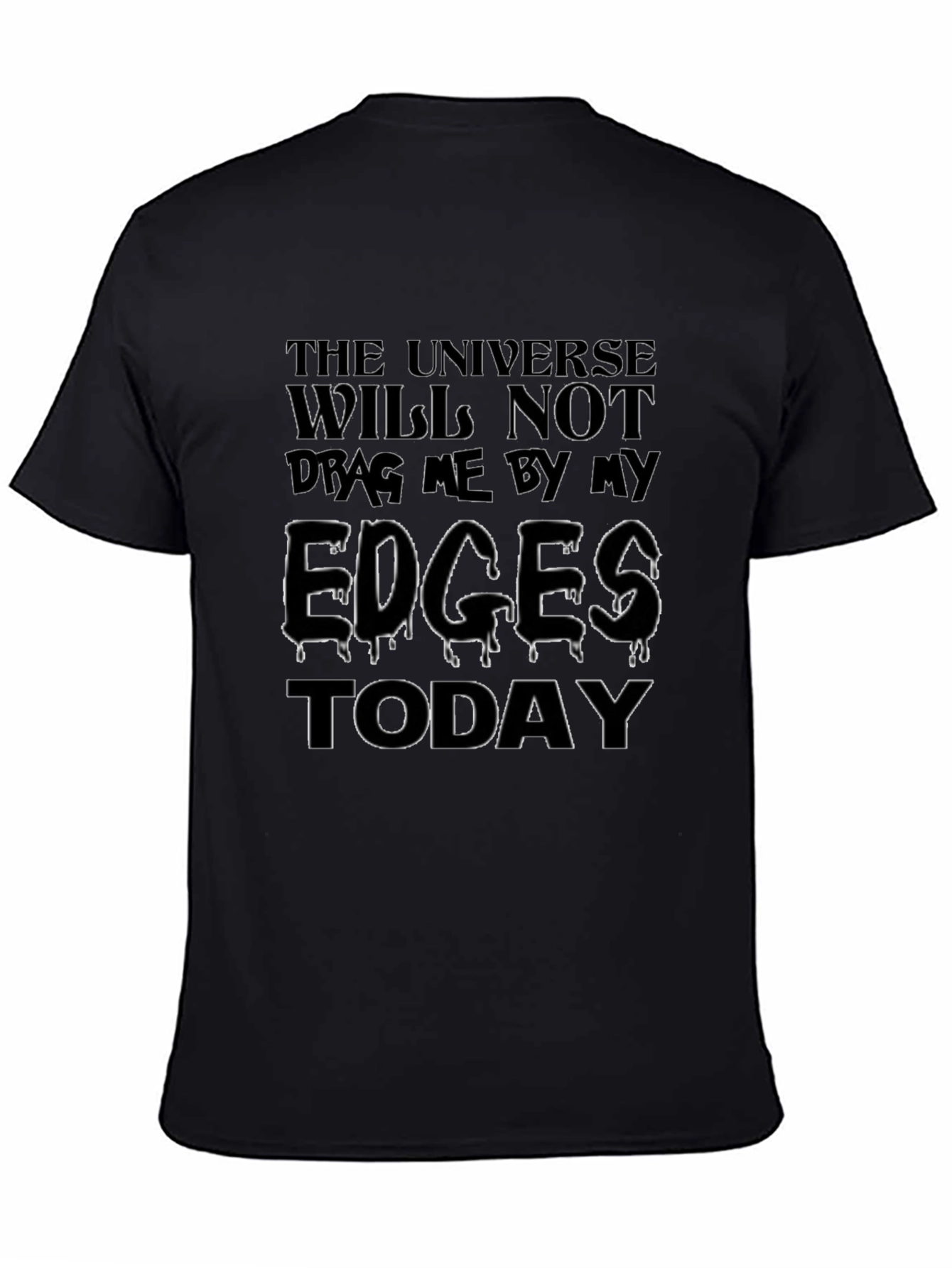 Edgy Universe Graphic Tee - Black Cotton T-Shirt
