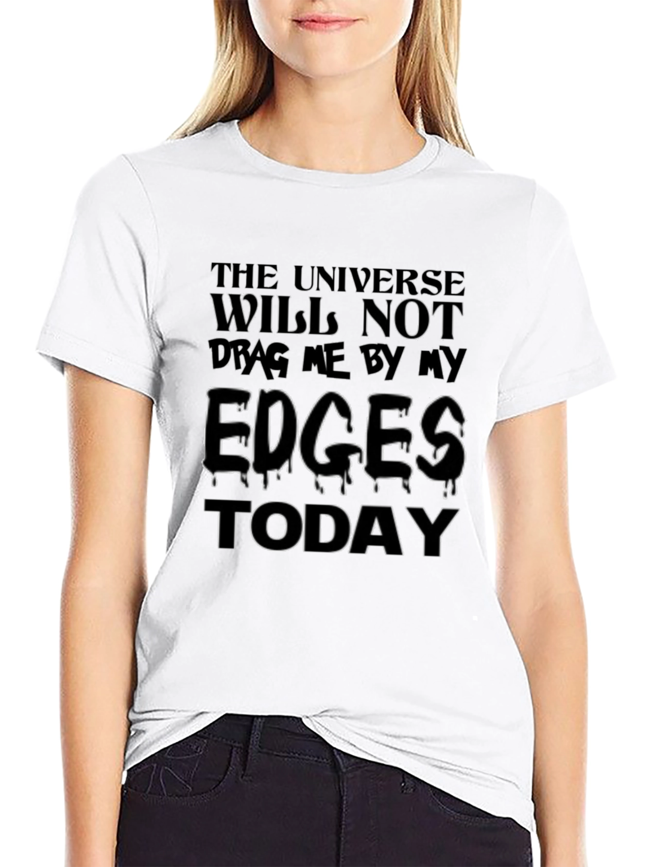 Edgy Universe Graphic Tee - Black Cotton T-Shirt