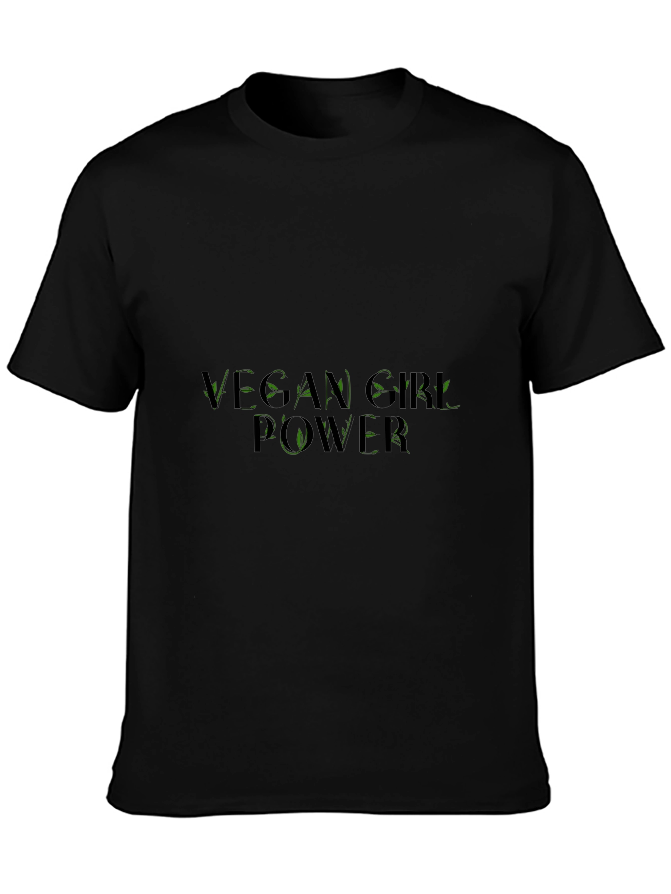 Vegan Girl Power Tee - Black Cotton Graphic T-Shirt