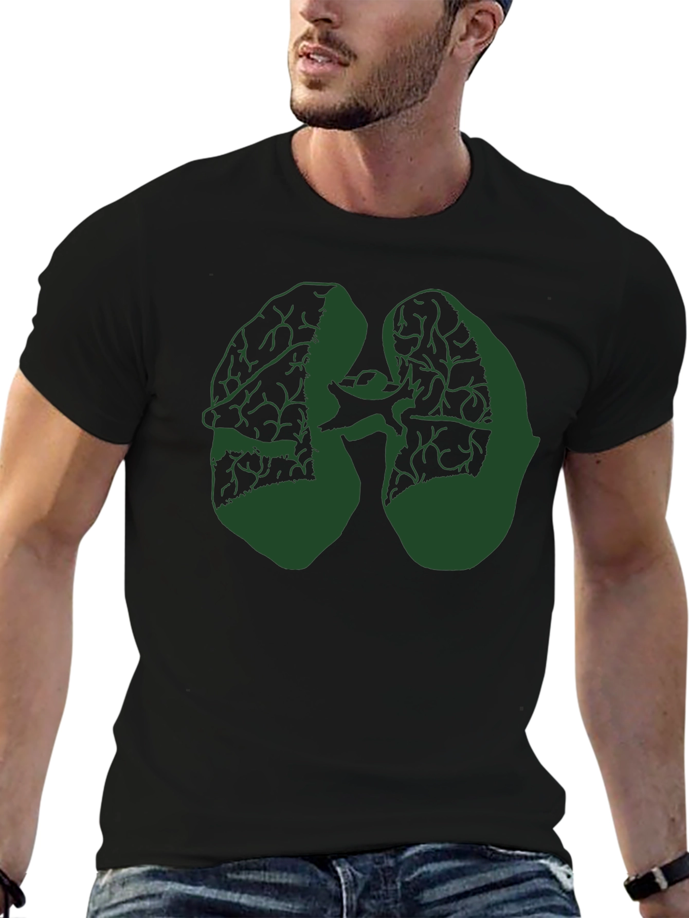 Lungs Graphic Tee - Black Cotton Blend